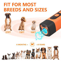 Rechargeable Sonic Dog Bark Deterrent - Safe 25KHz Anti-Bark Device with 32ft Range & LED for Indoor/Outdoor Use - Effective Dog Whistle & Barking Silencer