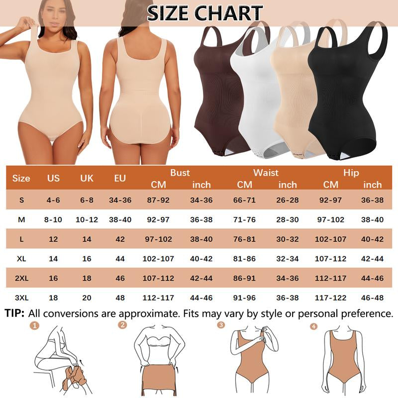 Ultimate Waist Trainer Bodysuit for Women - Tummy Control Seamless Shapewear, Butt Lifter Full Body Shaper in Black, White & Brown - High-Waist Girdle for All-Day Comfort