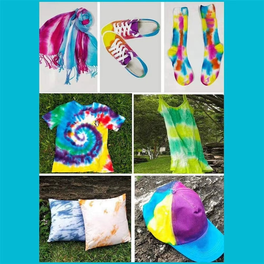 Ultimate Tie Dye Kit - 6, 8, or 10 Vibrant Colors for DIY Fashion - Complete with Rubber Bands and Gloves!
