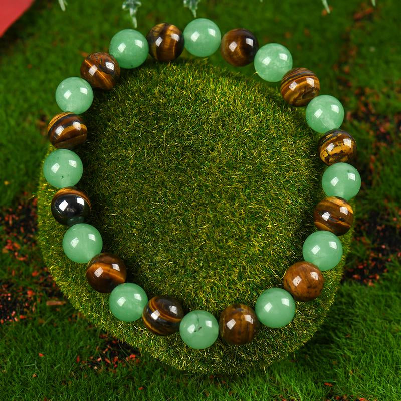 Money Attraction Bracelet – Green Aventurine & Tiger Eye Crystals
