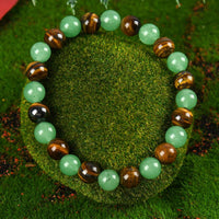 Money Attraction Bracelet – Green Aventurine & Tiger Eye Crystals