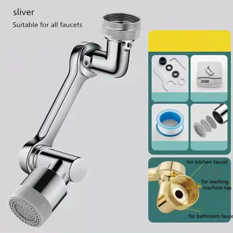 Revolutionary 1080° Rotating Heavy Metal Faucet Sprayer Head for Effortless Kitchen Cleaning and Splash Control
