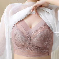 Ultimate Comfort: L-6L Large Push-Up Wireless Lace Bralette - Summer-Ready Ice Silk Plus Size Lingerie
