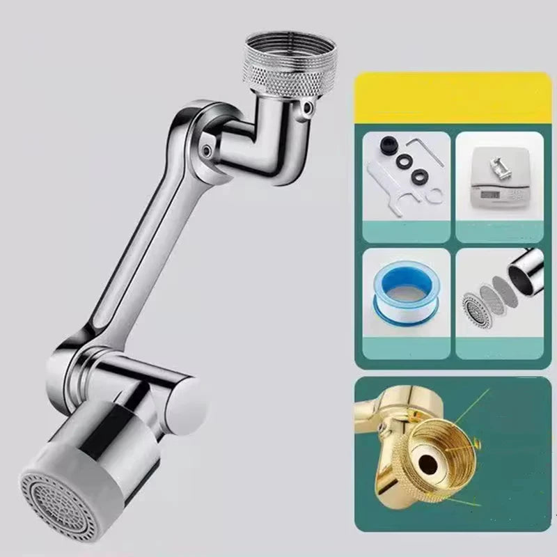 Revolutionary 1080° Rotating Heavy Metal Faucet Sprayer Head for Effortless Kitchen Cleaning and Splash Control