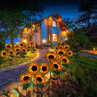Stunning 2-Piece 3-Head Solar Garden Lights – Waterproof Sunflower Lamps for Beautiful Yard, Path, and Landscape Decoration