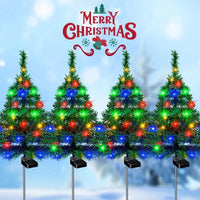 4-Pack Solar Christmas Tree Lights – Waterproof Outdoor Decorations for Gardens, Pathways, and Courtyards