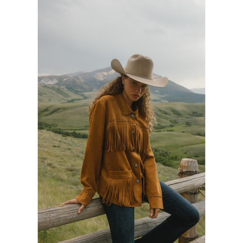 Chic Norton Faux Suede Fringe Jacket for Effortless Style