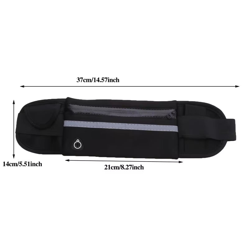 Comfortable Sport Running Waist Bag for Men & Women - Stylish Fanny Pack with Safety Tape for Gym, Cycling & Phone Storage