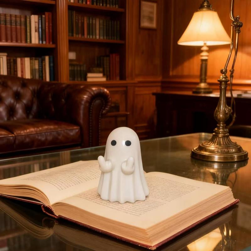 Spooky Middle Finger Ghost Figurine - Cute & Edgy Halloween Decor for Indoor & Outdoor Fun!
