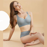 Seamless Wireless Bra for Women - Comfortable Jelly Color Breastfeeding Lingerie with Deep V Gather