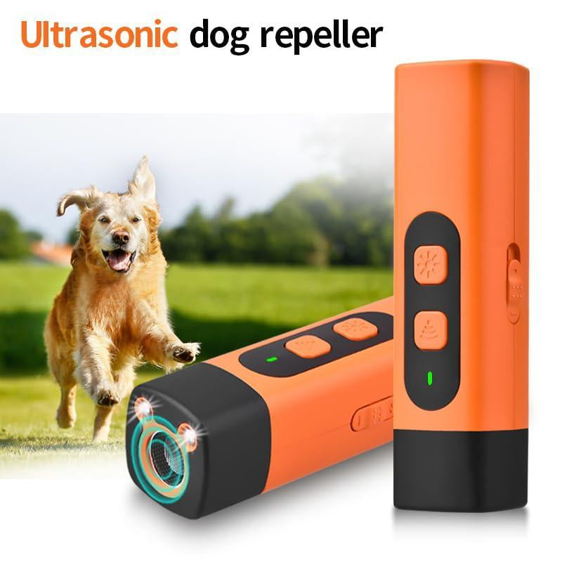 Rechargeable Sonic Dog Bark Deterrent - Safe 25KHz Anti-Bark Device with 32ft Range & LED for Indoor/Outdoor Use - Effective Dog Whistle & Barking Silencer