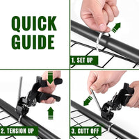 Heavy-Duty Metal Zip Ties with Stainless Steel Tie Gun - 100 Pack, 11.8 Inch UV Resistant Fastening Tool for Fences and Outdoor Use