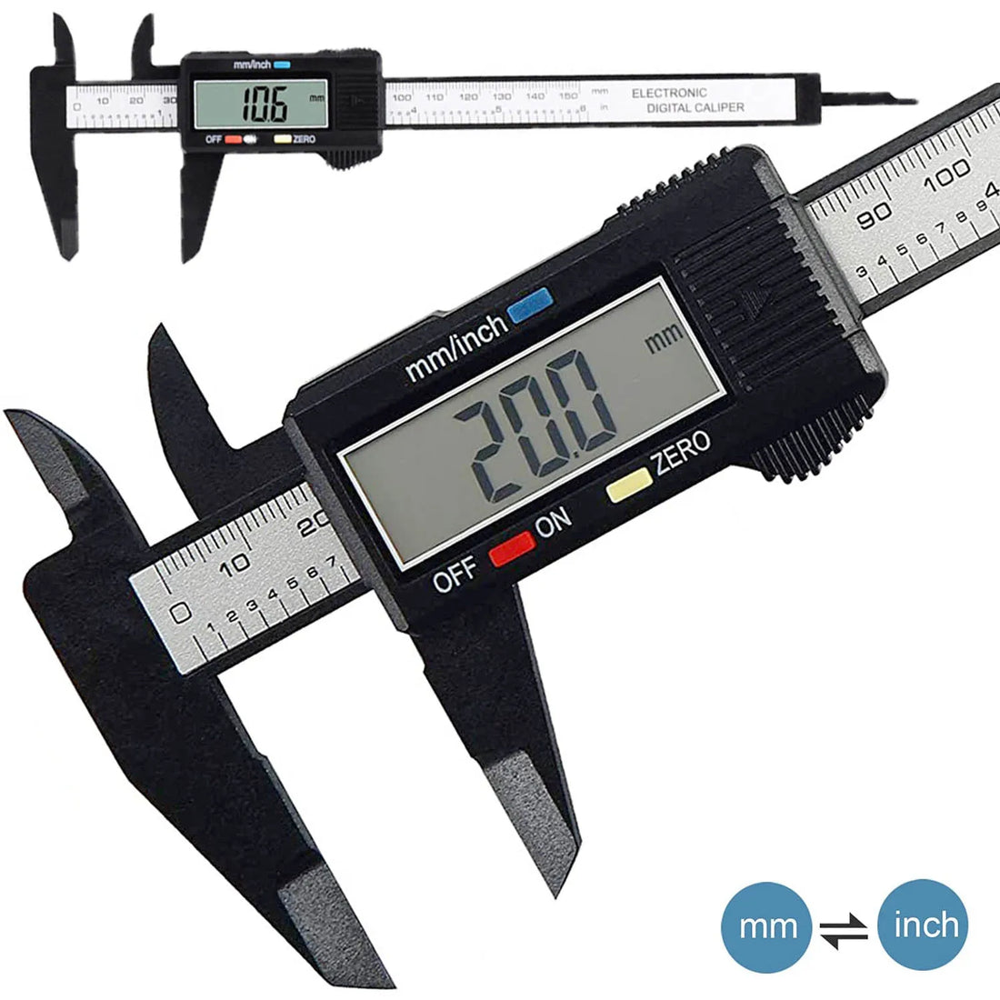 Precision Carbon Fiber Digital Caliper - 150mm/100mm Micrometer Measuring Tool