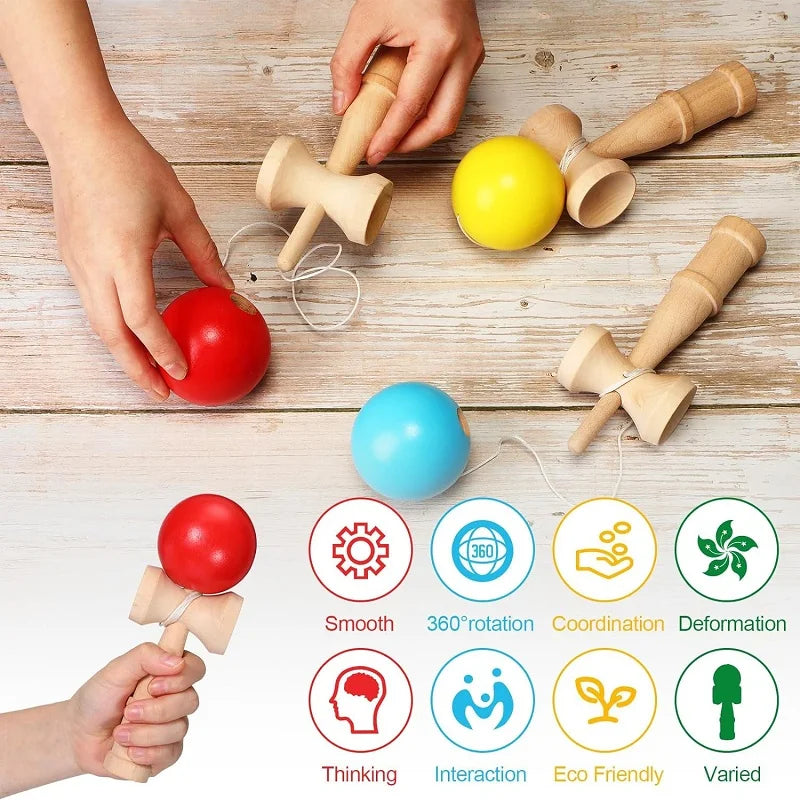 Skillful Juggling Wooden Ball & Cup Set – Enhance Hand-Eye Coordination and Play Traditional Games!