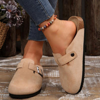 Unisex Suede Clogs with Leather Mules and Cork Footbed - Comfortable Slip-On Sandals
