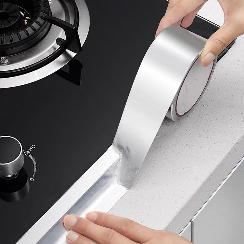 Premium Aluminum Foil Tape - Waterproof, Oil Proof, and High-Temperature Resistant Sealant for Kitchen and Bathroom Gaps