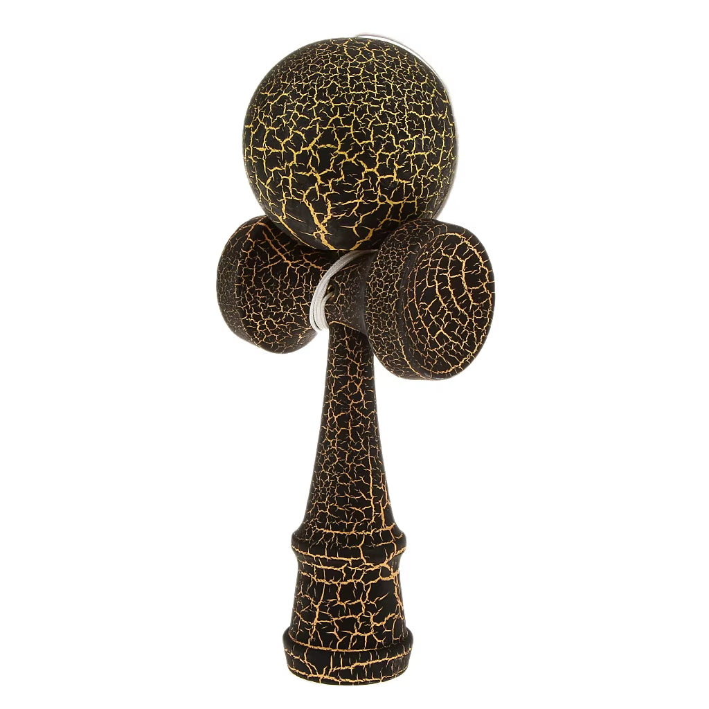 Traditional Japanese Kendama - Full Crackle Paint Wooden Skill Ball Game for Kids