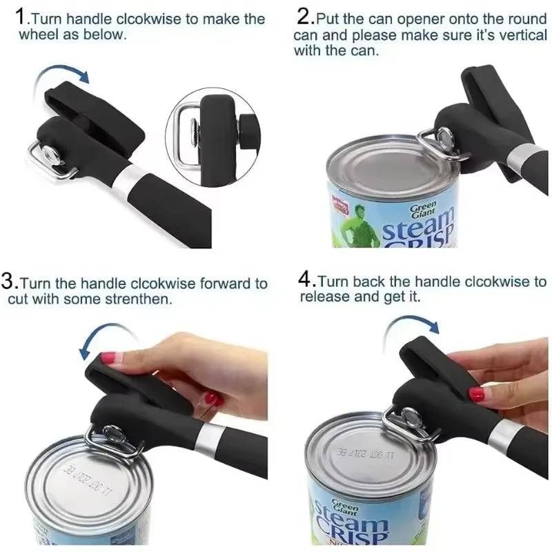Electric & Manual Can Opener - Safe, High-Power Kitchen Gadget with No Sharp Edges