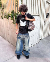 Trendy Y2K Vintage American Pattern Wide Leg Jeans - Casual Streetwear for Men & Women