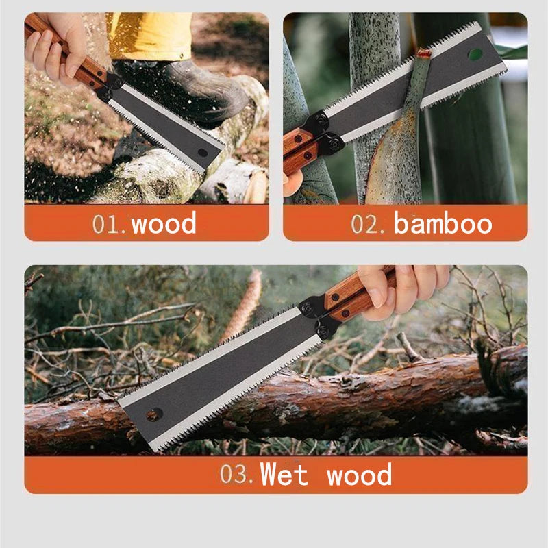 Versatile Folding Butterfly Saw - Compact Hand-Held Logging & Woodworking Tool with Double-Sided Grinding