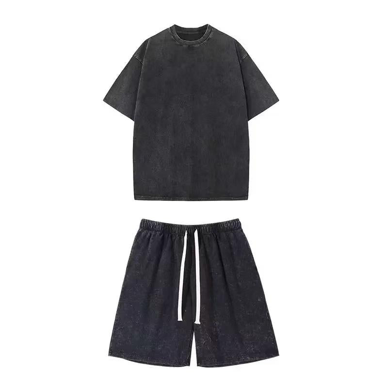 Oversized Men’s 2-Piece Summer Set (L-7XL) – Breathable Shirt & Shorts for Daily Wear & Beach