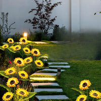 Stunning 2-Piece 3-Head Solar Garden Lights – Waterproof Sunflower Lamps for Beautiful Yard, Path, and Landscape Decoration