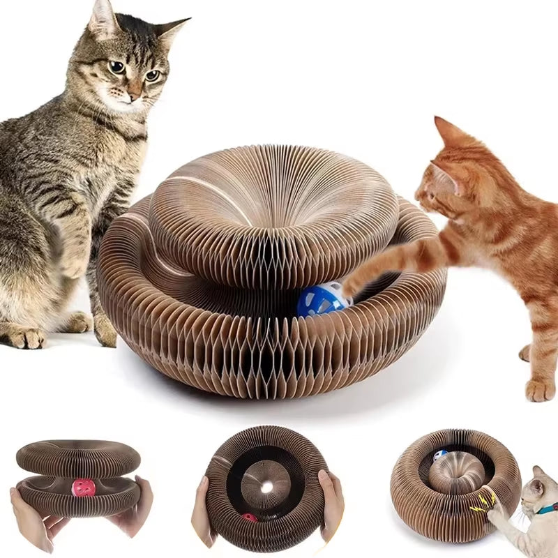 Ultimate Magic Organ Cat Scratcher - Round Corrugated Claw Grinding Toy for Happy Cats!
