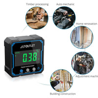 Digital Angle Finder Protractor with Magnetic Base & Backlight - Precision Level Gauge for Woodworking & Inclinometer Tool