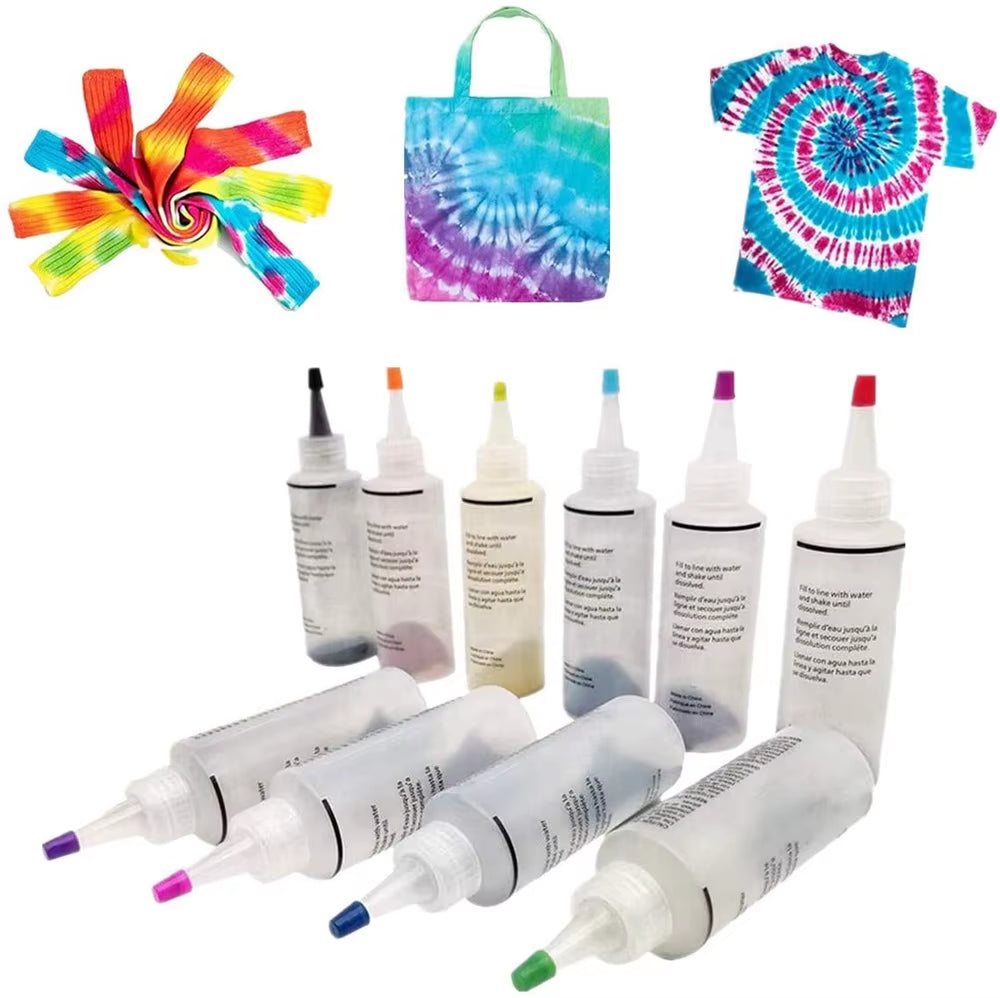 Ultimate Tie Dye Kit - 6, 8, or 10 Vibrant Colors for DIY Fashion - Complete with Rubber Bands and Gloves!