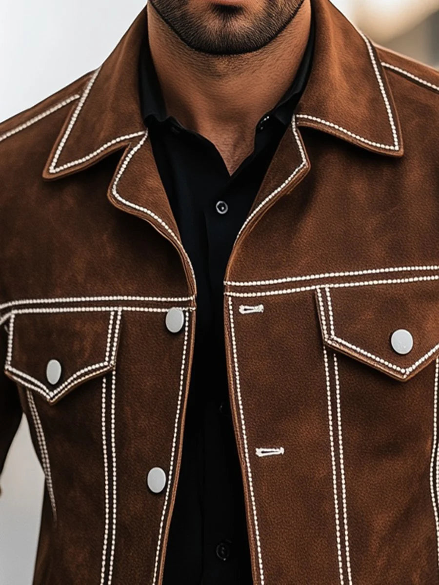 Men's Vintage Casual Suede Jacket - 24-Hour Shipping!