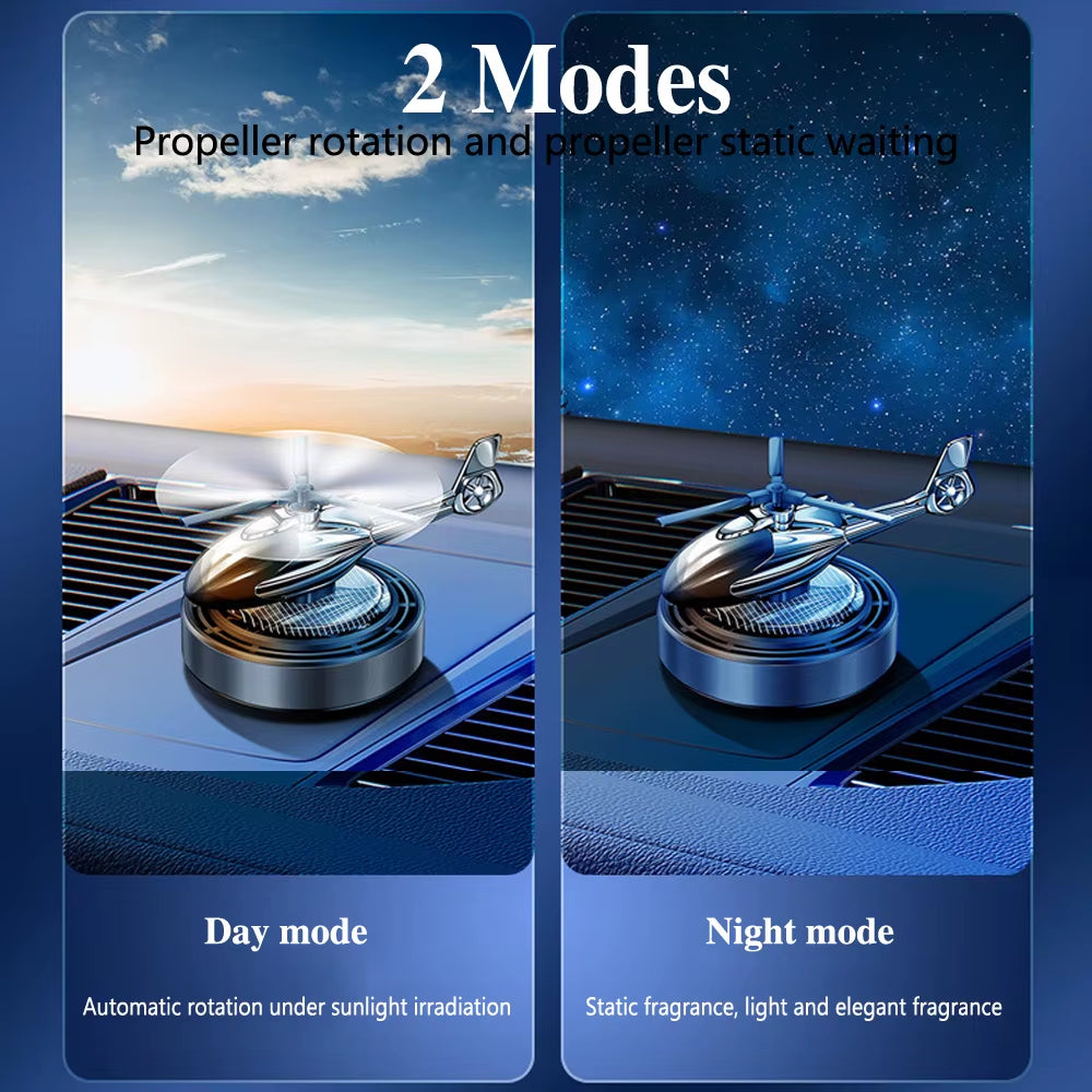 Rotating Helicopter Solar Car Air Freshener - Stylish Perfume Decoration & Flavoring Accessory