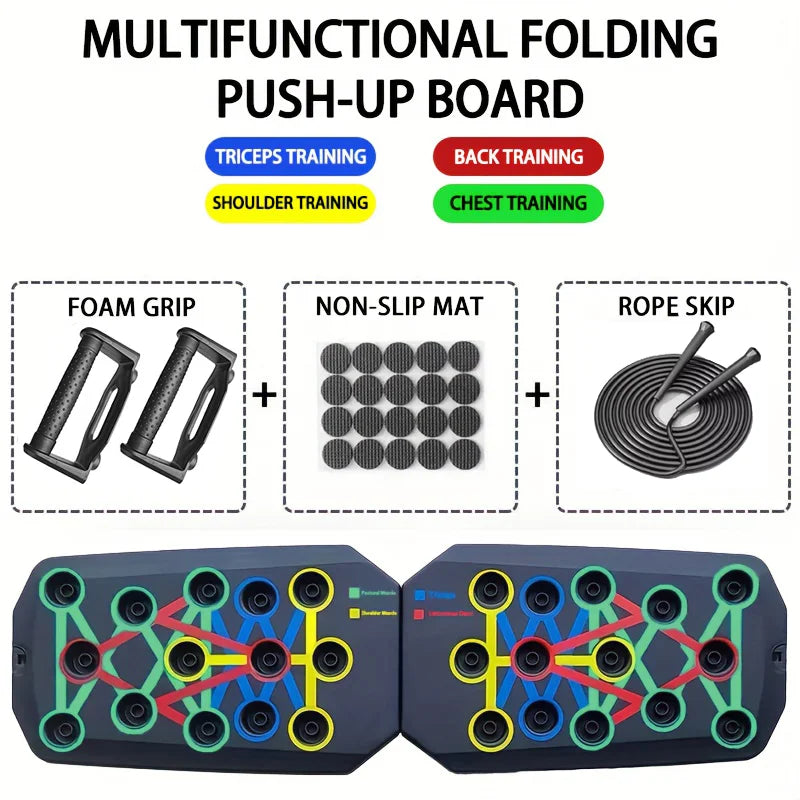 Ultimate Portable Push-Up Board Set - Multifunctional Fitness Equipment for Targeting Chest, Abs, Arms & Back