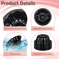 10-Pack Mini Fluted Tube Cake Pans - 4 Inch Nonstick Carbon Steel Molds for Flan, Cupcakes, Brownies, and More!