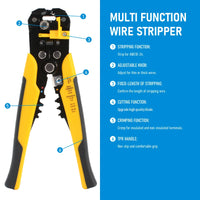 Versatile Automatic Wire Stripper & Crimper Tool - Adjustable Multifunctional Pliers for All Your Cable Cutting Needs