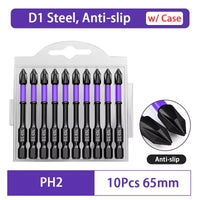 D1 Premium Shock-Proof Magnetic Screwdriver Bits Set - High Hardness PH2 in 25/50/65/70/90/150mm