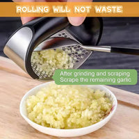 Stainless Steel Garlic Press & Chopper - Essential Kitchen Gadget for Easy Garlic Crushing and Vegetable Chopping