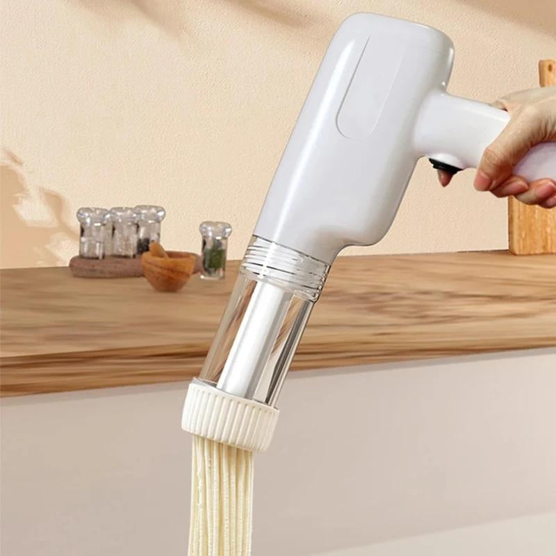 Portable Wireless Pasta Maker with 6 Molds – USB Rechargeable, 1800mAh Battery, Perfect Kitchen Gadget for Fresh Noodles!