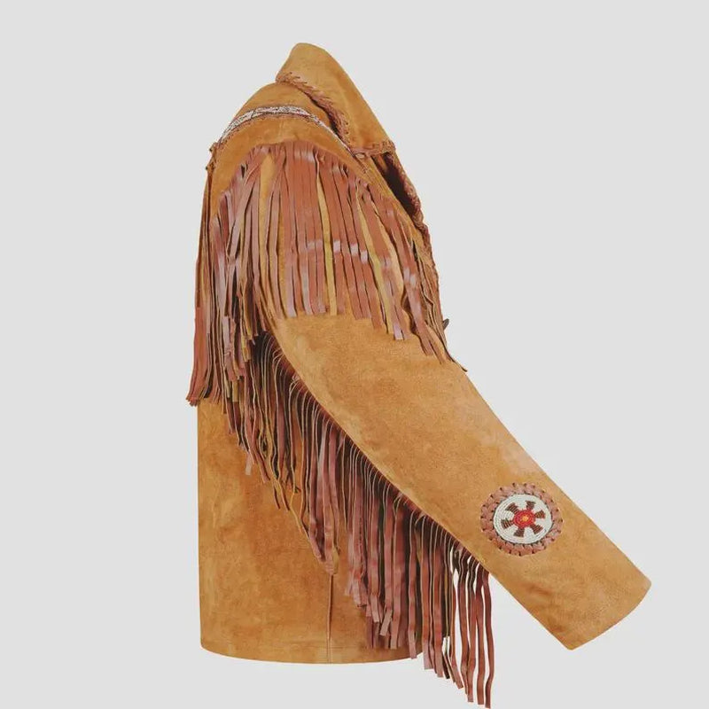 Handmade Suede Leather Fringe Western Jacket: Vintage Cowboy Style