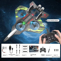 2.4G Remote Control LED Foam Fighter Glider - Stunt Tumbling UAV Helicopter with Colorful Lights