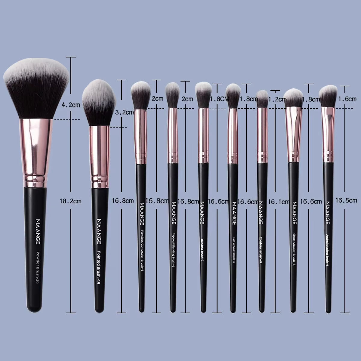 20Pcs Professional Makeup Brush Set with Box - Perfect for Powder, Eye Shadow, Foundation, and Blush!