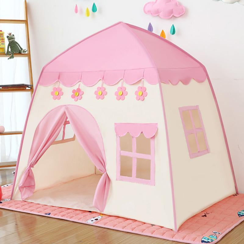 Flower Princess Play Tent with Ball Decor - Fun Indoor/Outdoor Game House for Girls, Perfect Birthday Gift!