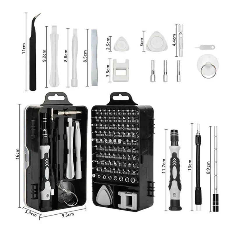 Ultimate 115-in-1 Precision Magnetic Screwdriver Set for Computer, Mobile Phone & Equipment Repair - Essential Hand Tool Kit