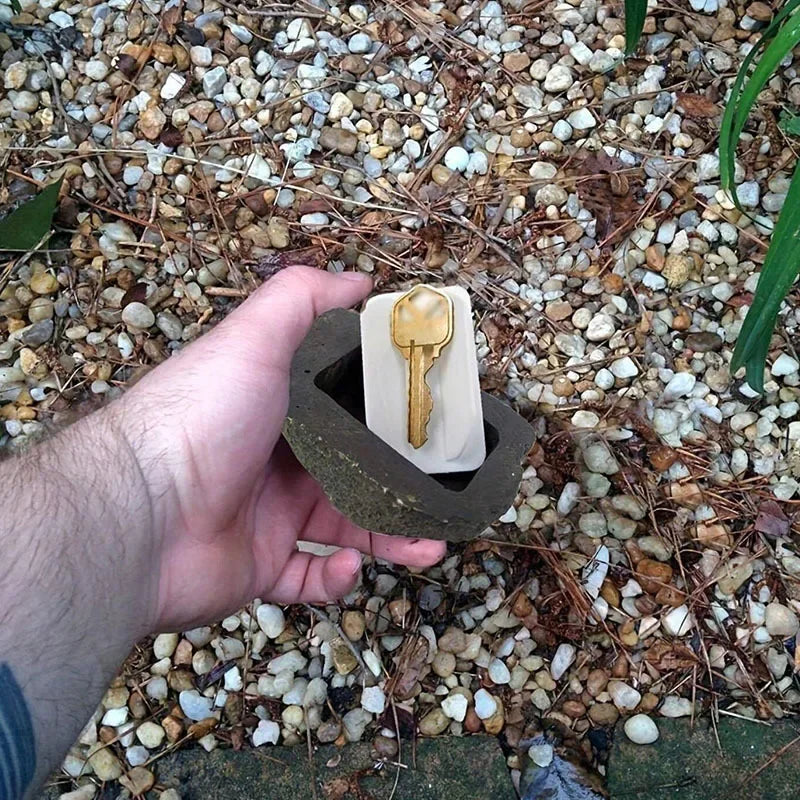 Discreet Garden Key Storage Box - Realistic Stone Design for Hidden Outdoor Access