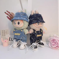 Labubu Fashion Miniature Outfit Set – Trendy Suspender Pant Replacement & Purse for 12" Oak Small Dolls – Blind Box Surprise!