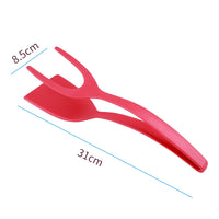 Versatile 2-in-1 Nylon Grip Tongs & Egg Spatula - Perfect for Steaks, Pancakes, and More!
