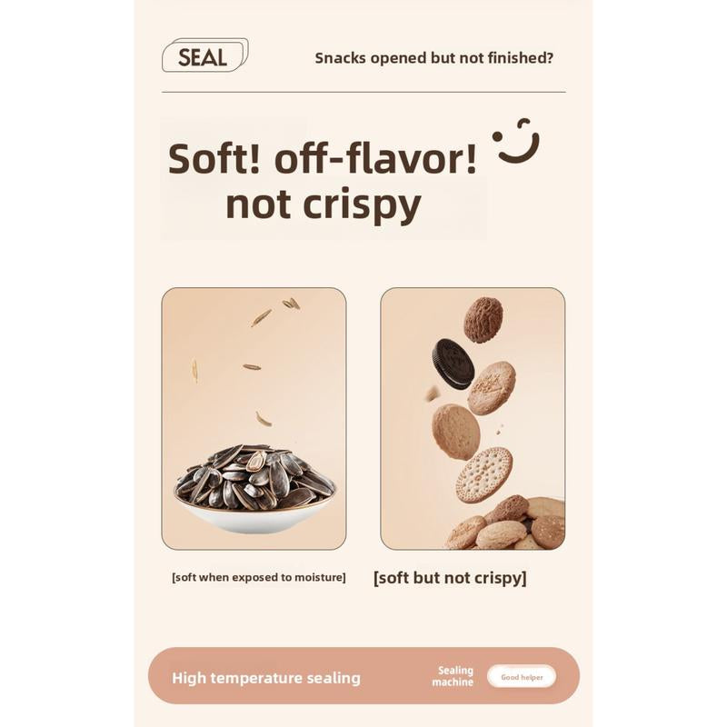 Portable Mini Snack Sealer - Compact Heat Sealing Tool for Plastic Bags
