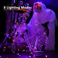 Brizled 78ft 240 LED Orange & Purple Solar Halloween String Lights - 2 Pack with 8 Lighting Modes, Perfect for Spooky Outdoor Decor!