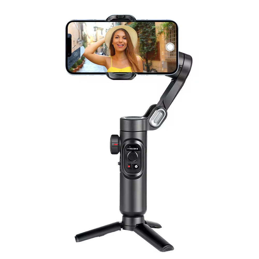3-Axis Smartphone Gimbal Stabilizer with Fill Light - Perfect for Face Tracking, Vlogging, and All Your Smartphone Filming Needs!