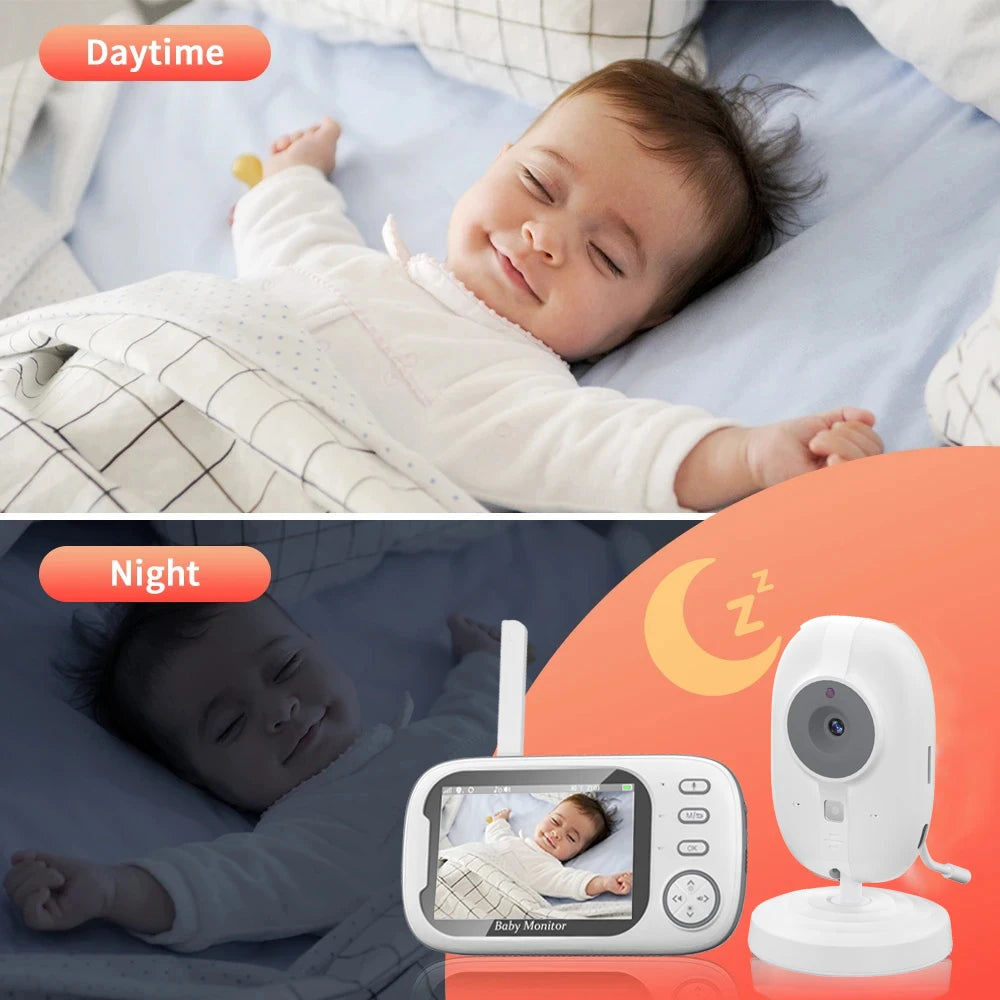 3.5" Wireless Video Baby Monitor with Night Vision, Temperature Monitoring & 2-Way Audio - Essential Baby Nanny Security Camera
