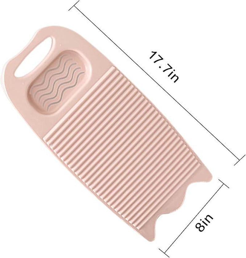 Portable Light Pink Washboard for Effortless Hand Washing Clothes - Includes Convenient Holder